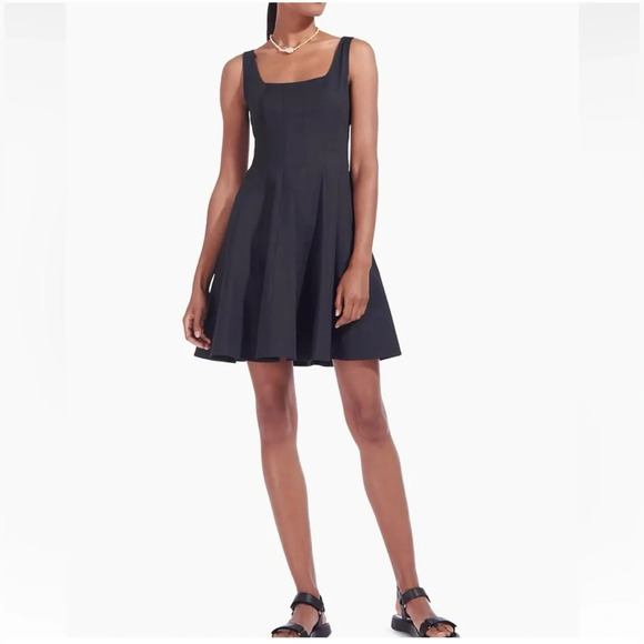 Staud Mini Wells Dress, black size 12 - Picture 1 of 9